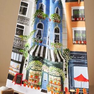 Anthropologie Flower Stand Embroidered Dish Towel NIP